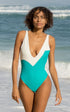Balearic One Piece White and Teal