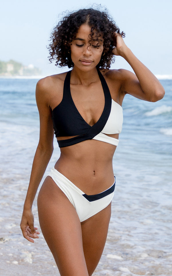 Sulu Bikini Bottoms Black and White